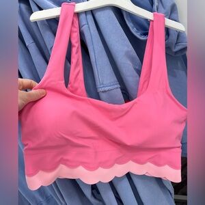 Nwt pink scalloped bra top